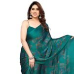 MIRCHI FASHION Saree for Woman Chiffon Leaf Printed